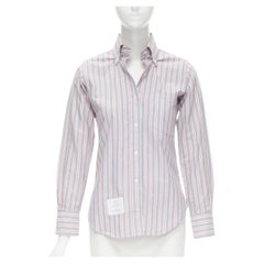 THOM BROWNE 2009 Signature grey red stripe cotton slim fit shirt US0