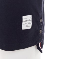 THOM BROWNE 2022 navy Baumwolle RWB Streifen trimmen kurze Ärmel Tasche tshirt Sz1 S