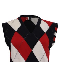 Jersey sin mangas con diseño Argyle de 4 barras de Thom Browne, en lana multicolor