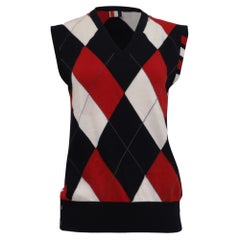 Jersey sin mangas con diseño Argyle de 4 barras de Thom Browne, en lana multicolor