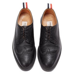 THOM BROWNE scarpe oxford brogue in pelle nera traforata EU42.5