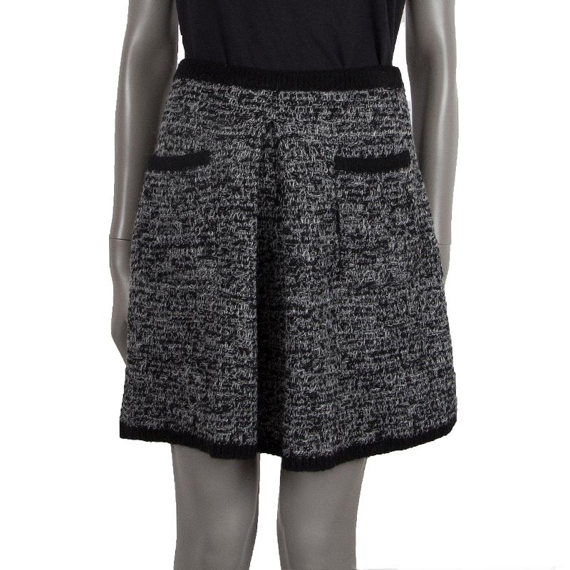 THOM BROWNE black & grey wool BOX PLEAT KNIT Short Skirt 3 M For Sale