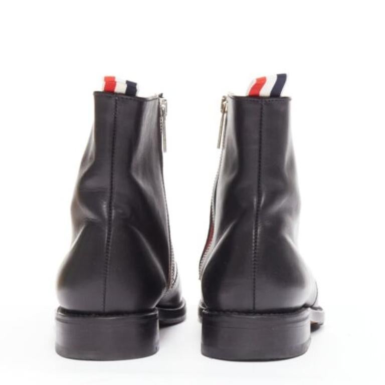 Donna THOM BROWNE - stivaletti con zip minimal in pelle nera, rossa e blu - EU38 in vendita