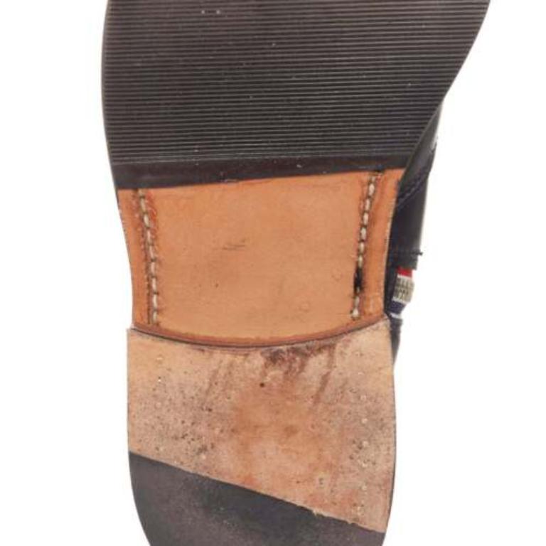 THOM BROWNE - stivaletti con zip minimal in pelle nera, rossa e blu - EU38 in vendita 4
