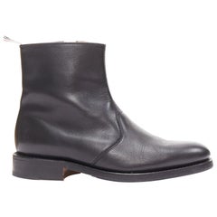 THOM BROWNE - stivaletti con zip minimal in pelle nera, rossa e blu - EU38