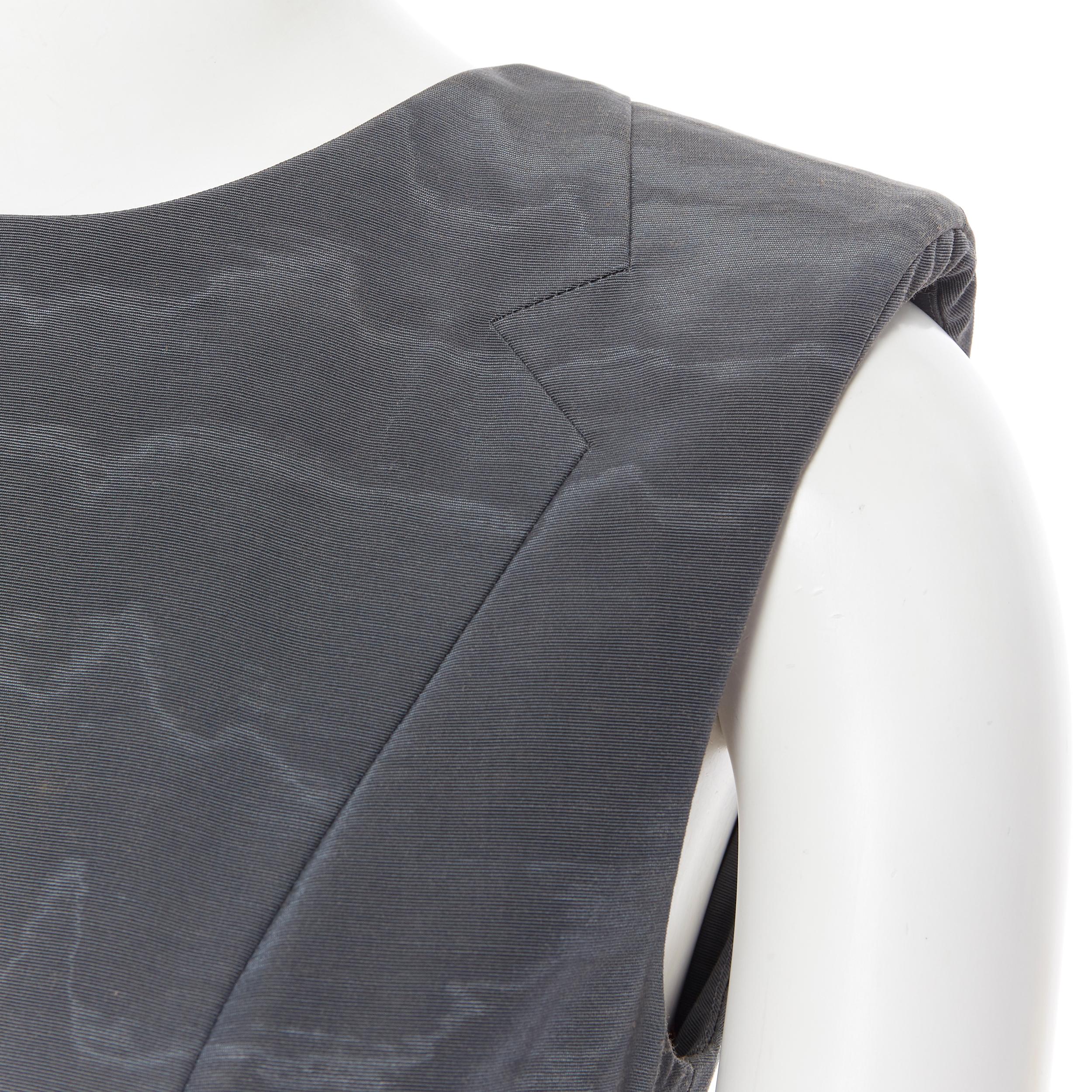 THOM BROWNE black silk grosgrain insert curved seams cap sleeve flared dress US0 For Sale 4