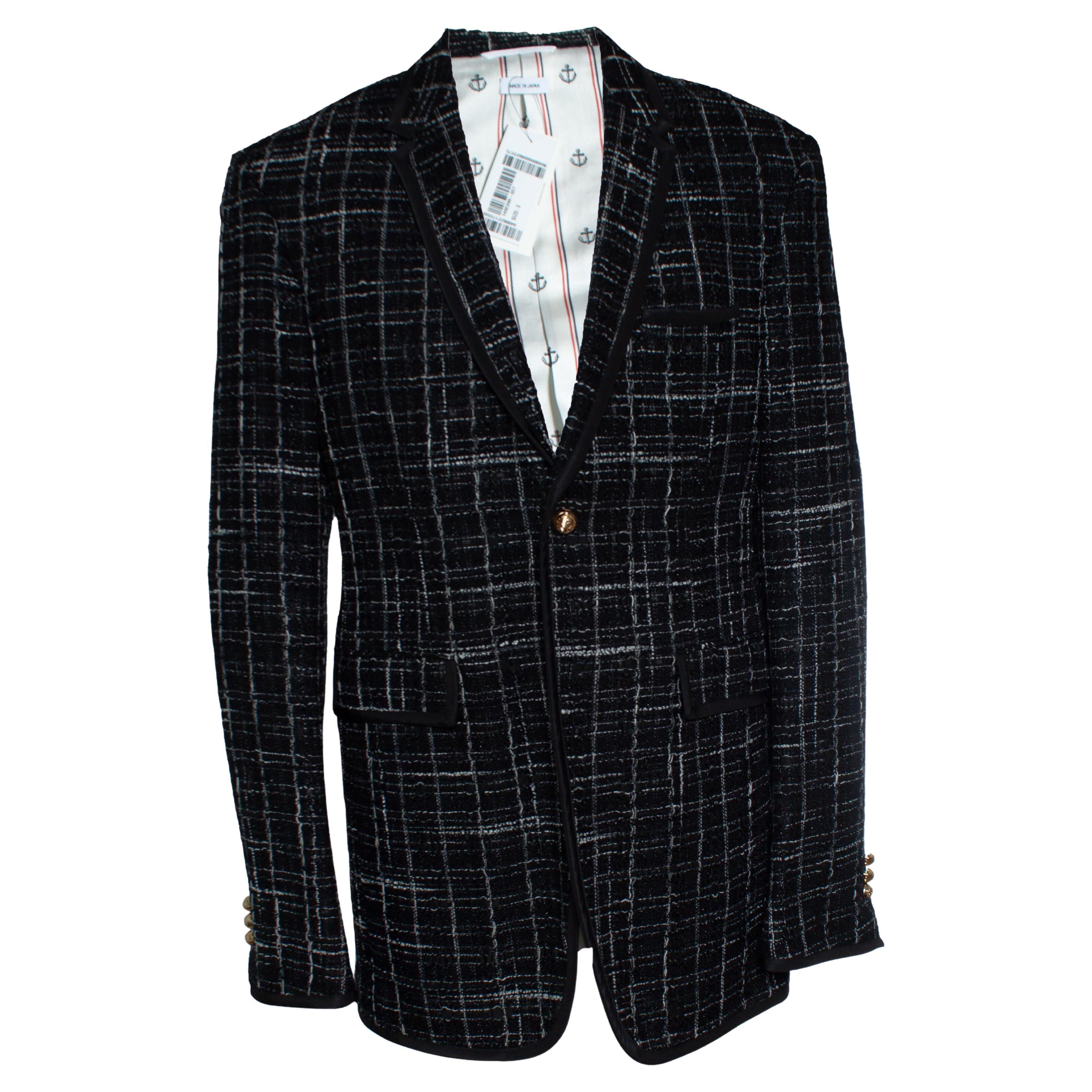 Thom Browne, Black tweed jacket For Sale