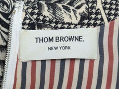 Thom Browne Black & White Wool Printed Midi Dress