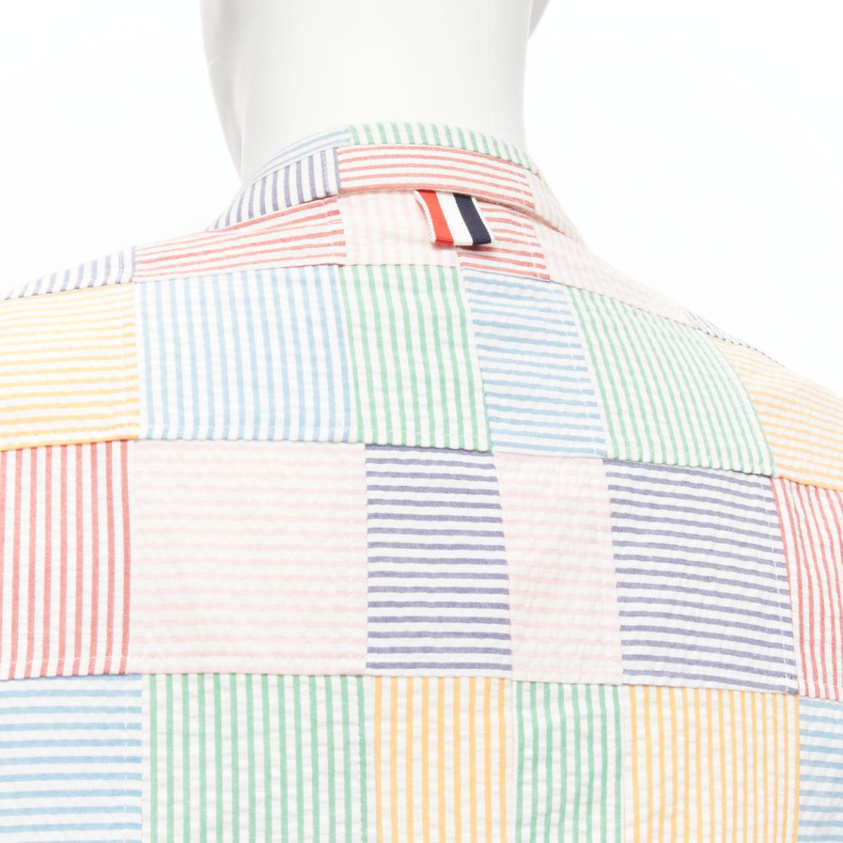 THOM BROWNE colourful stripes patchwork seersucker 2 button blazer jacket Sz 2 M
Reference: JSLE/A00056
Brand: Thom Browne
Designer: Thom Browne
Material: Fabric
Color: Multicolour
Pattern: Striped
Closure: Button
Lining: White Fabric
Extra Details: