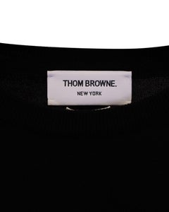 Jersey de cuello redondo de Thom Browne en lana merina negra