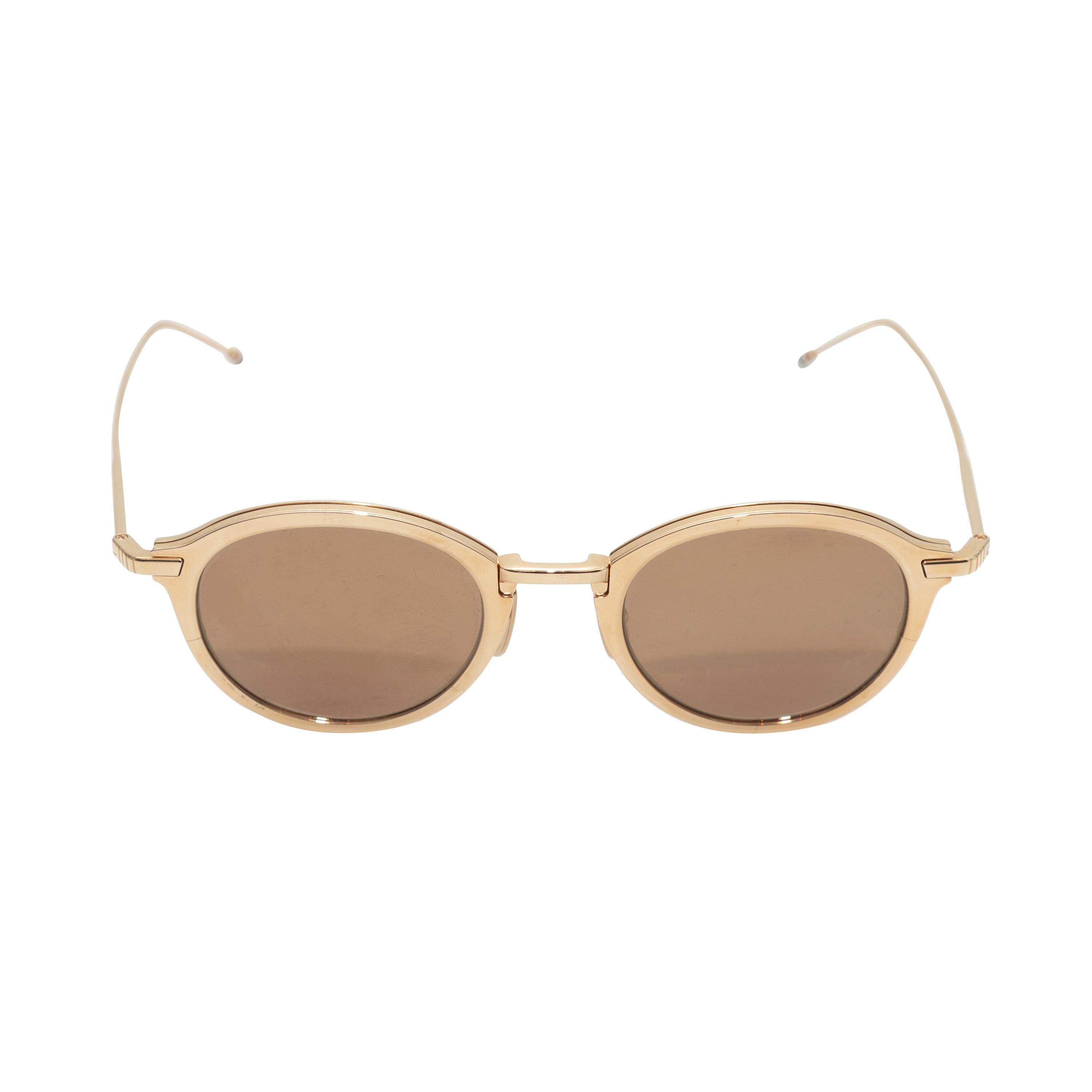 Thom Browne Gold Mirrored Sunglasses