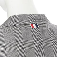 THOM BROWNE giacca blazer corta in lana a spina di pesce grigia JP1 XS