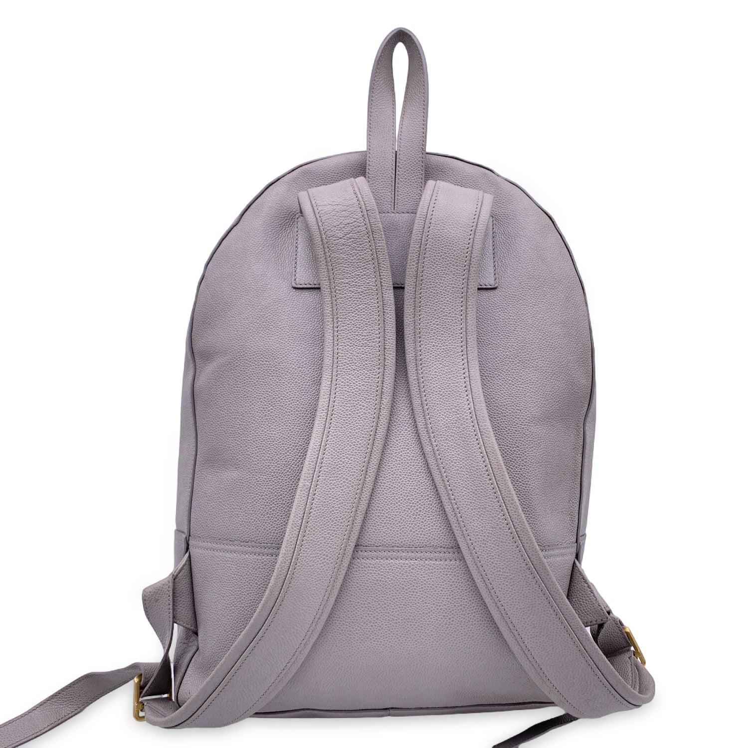 Gray Thom Browne Grey Pebble Grain Leather Classic Backpack Bag For Sale