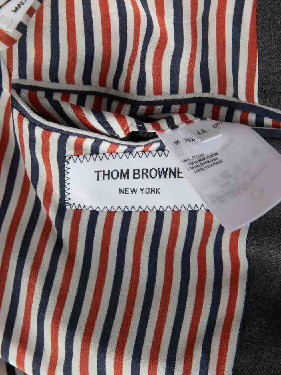 Thom Browne Grey Wool Blended Tailored Blazer Size L For Sale 1