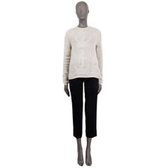 THOM BROWNE ivory cashmere ANCHOR BUTTONED NECK Sweater 3 M