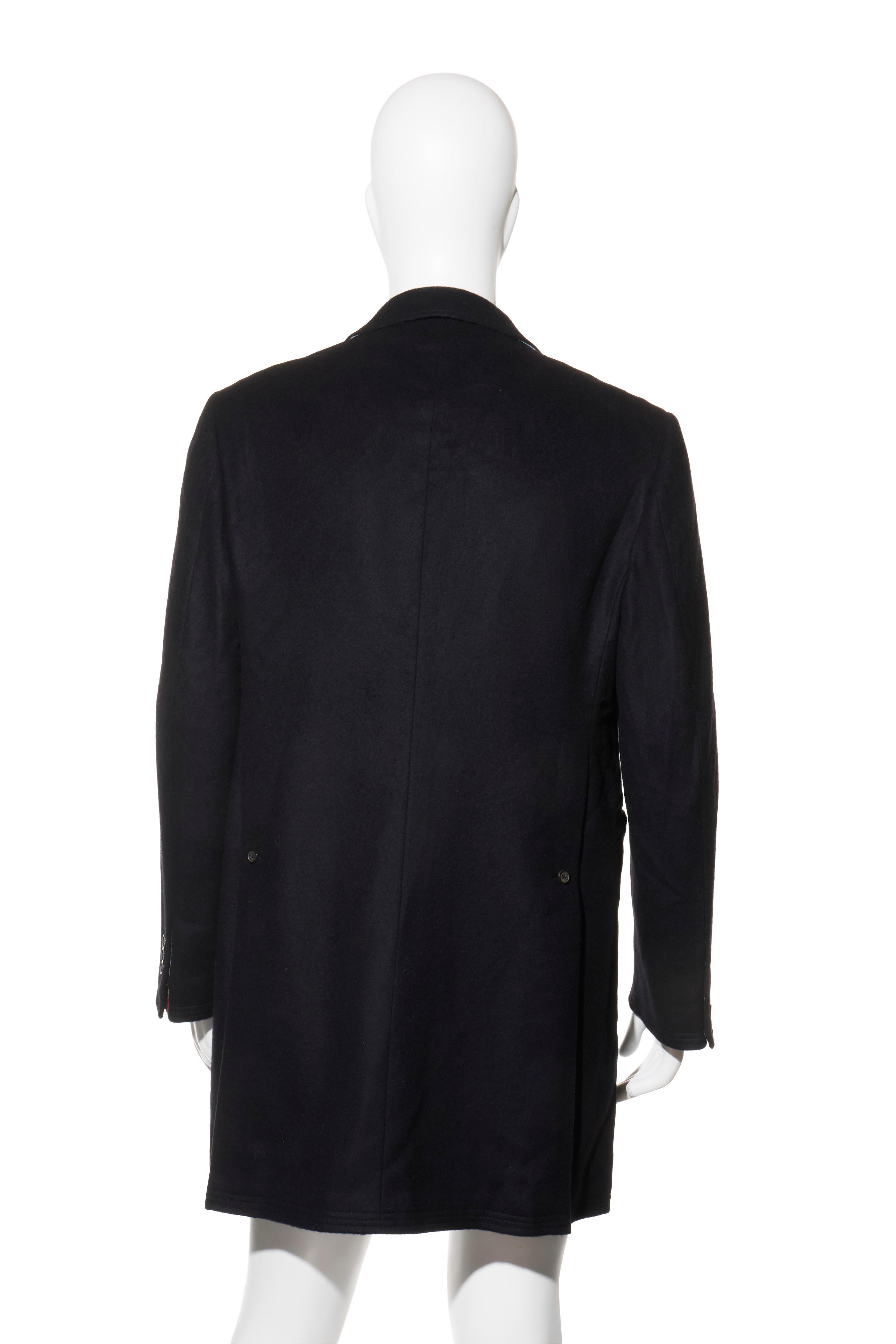 Giacca lunga Thom Browne Uomo Navy 100% Cashmere Sartoria Italiana 3R / 52R In condizioni ottime in vendita a Woodland Hills, CA