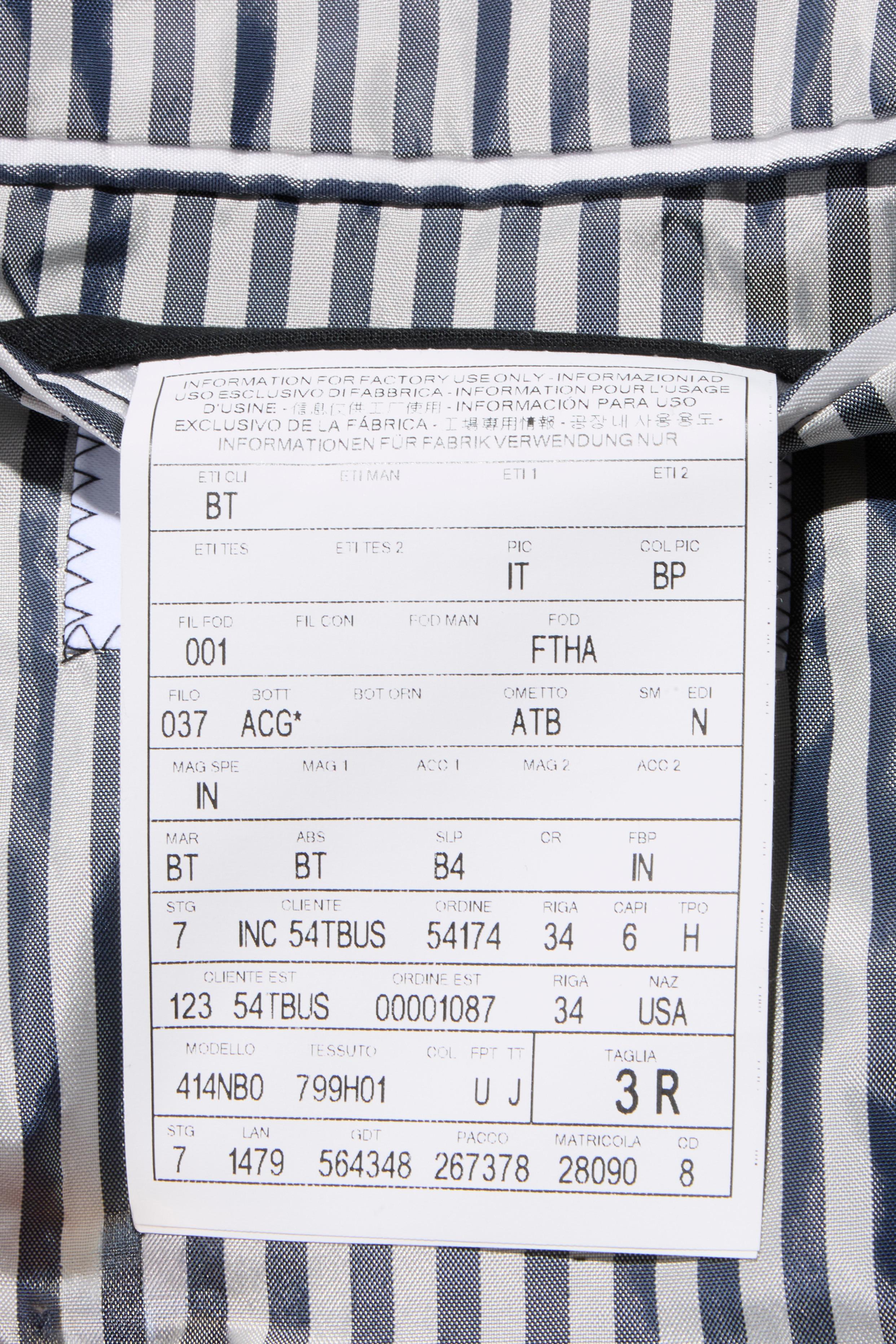 Giacca lunga Thom Browne Uomo Navy 100% Cashmere Sartoria Italiana 3R / 52R in vendita 4