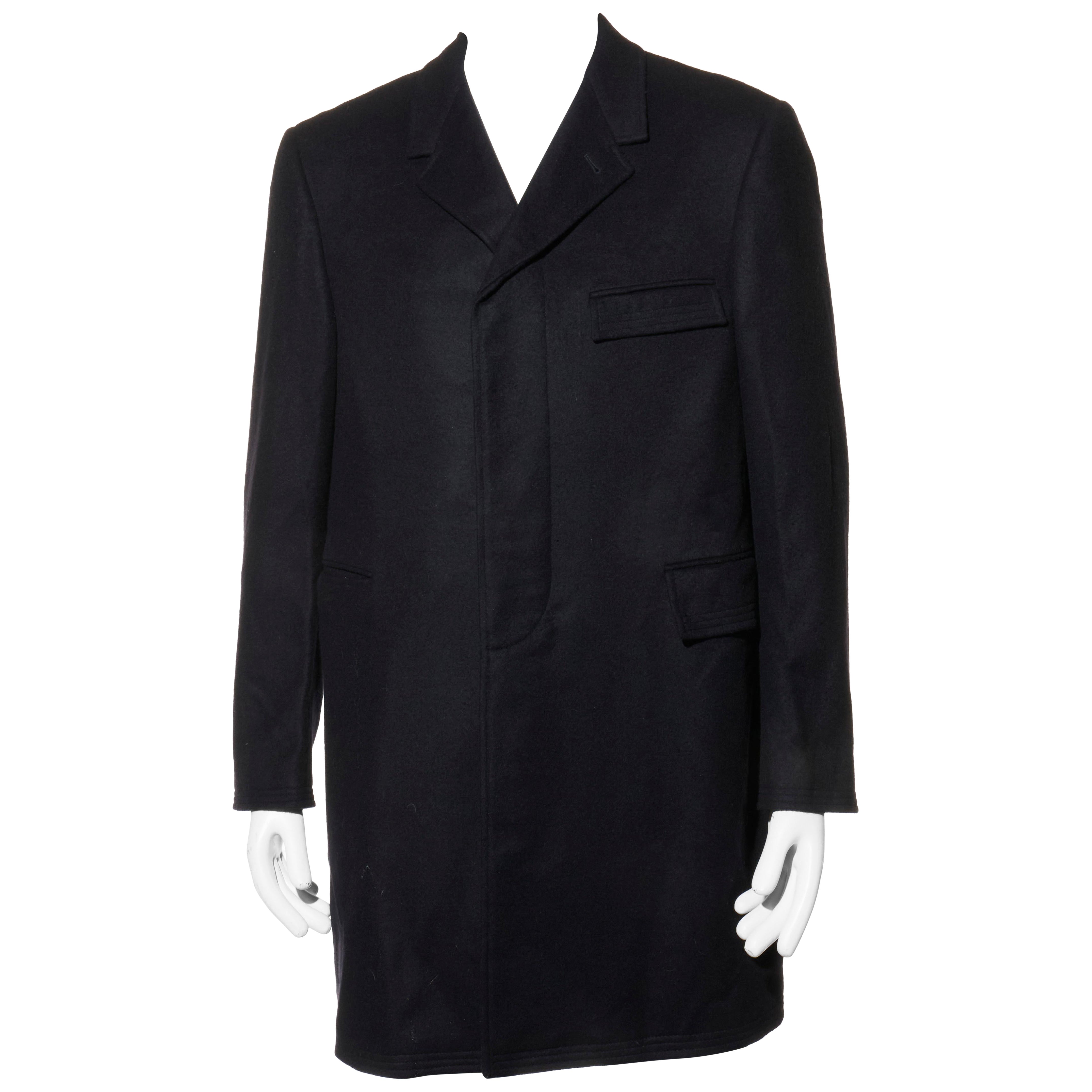 Giacca lunga Thom Browne Uomo Navy 100% Cashmere Sartoria Italiana 3R / 52R in vendita
