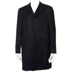 Giacca lunga Thom Browne Uomo Navy 100% Cashmere Sartoria Italiana 3R / 52R
