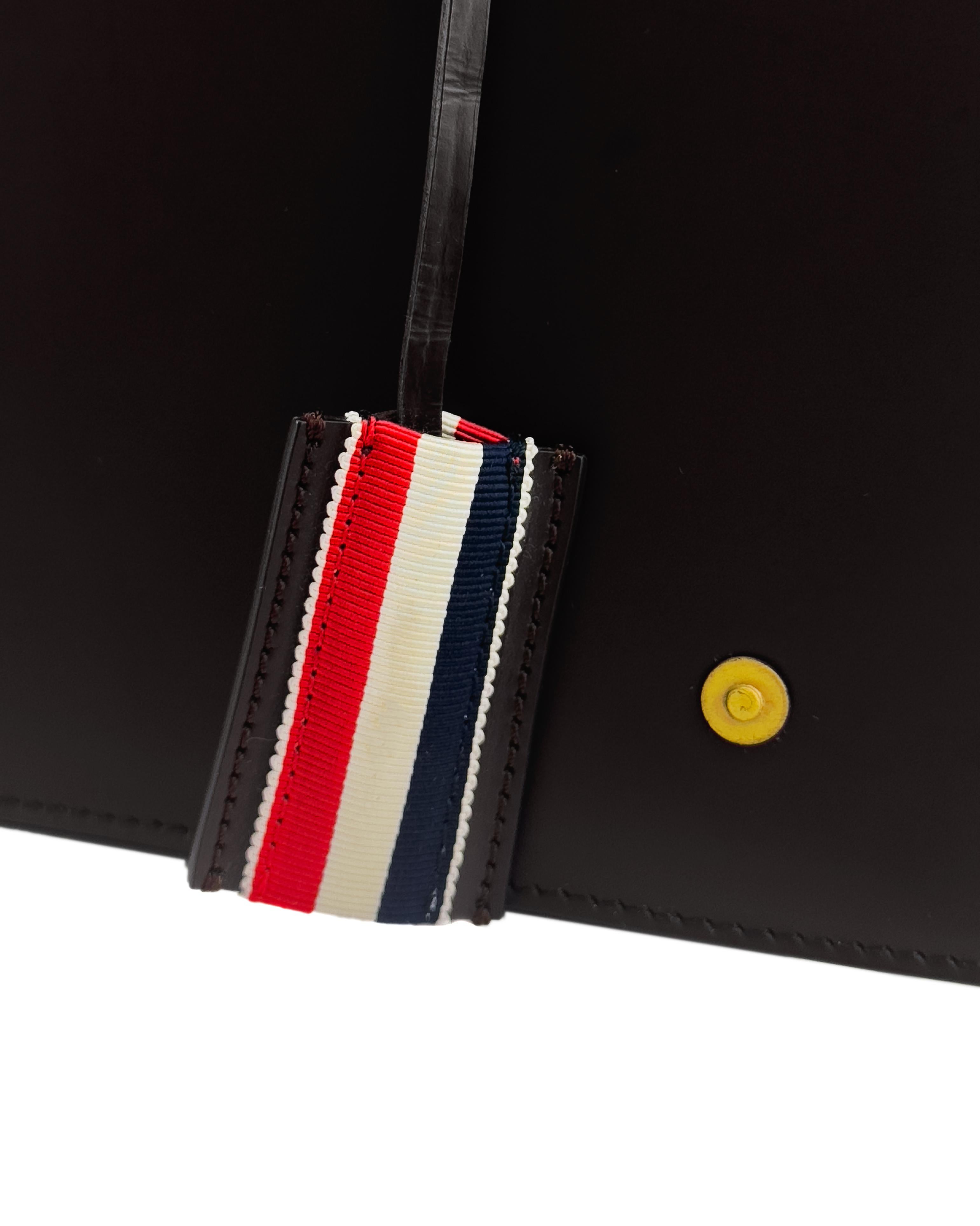 Thom Browne 'Mr. Thom' Brown Leather Doctor Bag Style Briefcase For Sale 2