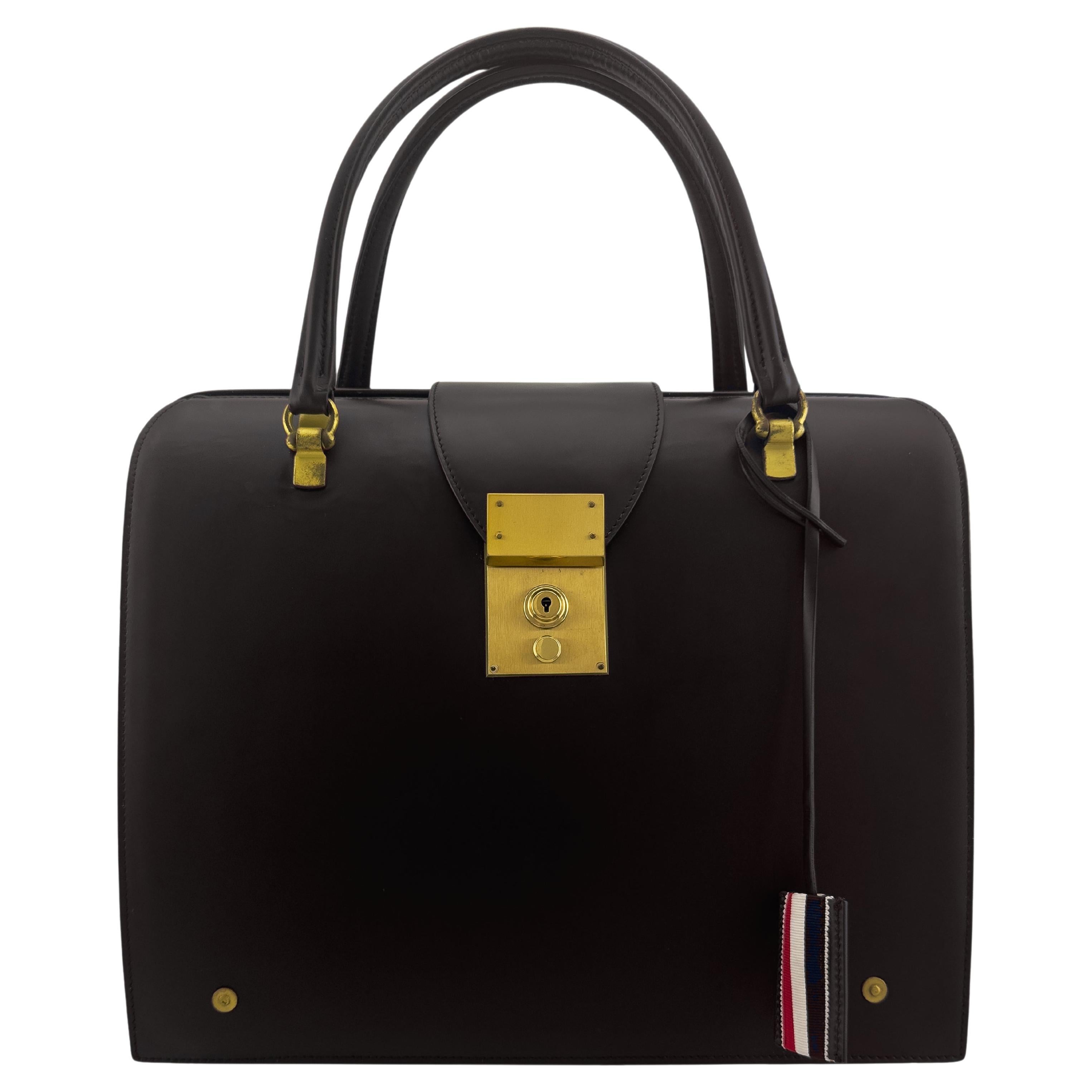 Thom Browne 'Mr. Thom' Brown Leather Doctor Bag Style Briefcase