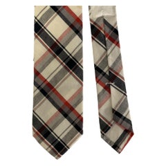 THOM BROWNE Marineblau-Weiß-Rot karierte Krawatte