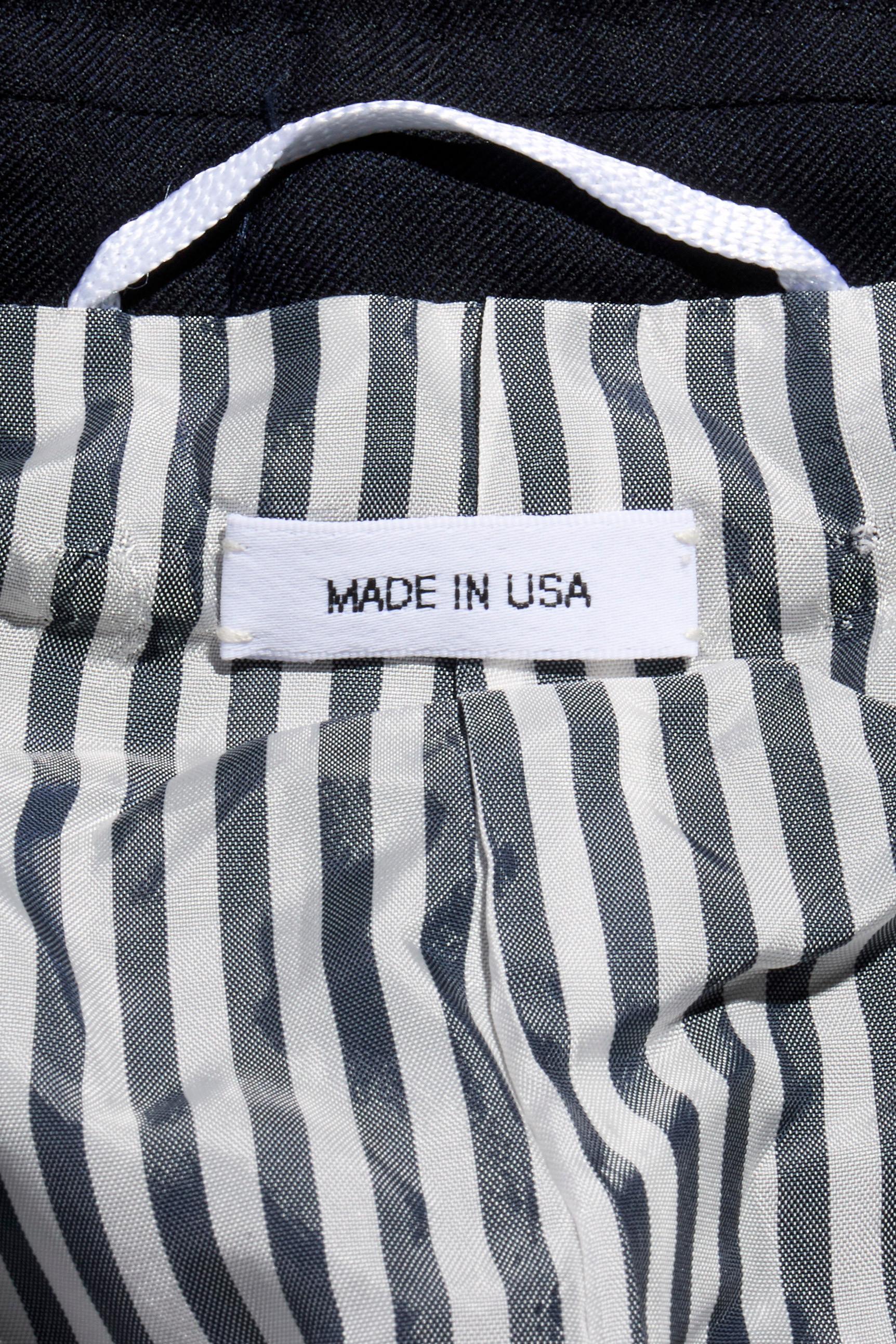 Thom Browne Navy Wool Blazer Size 52R (US 42R) For Sale 3