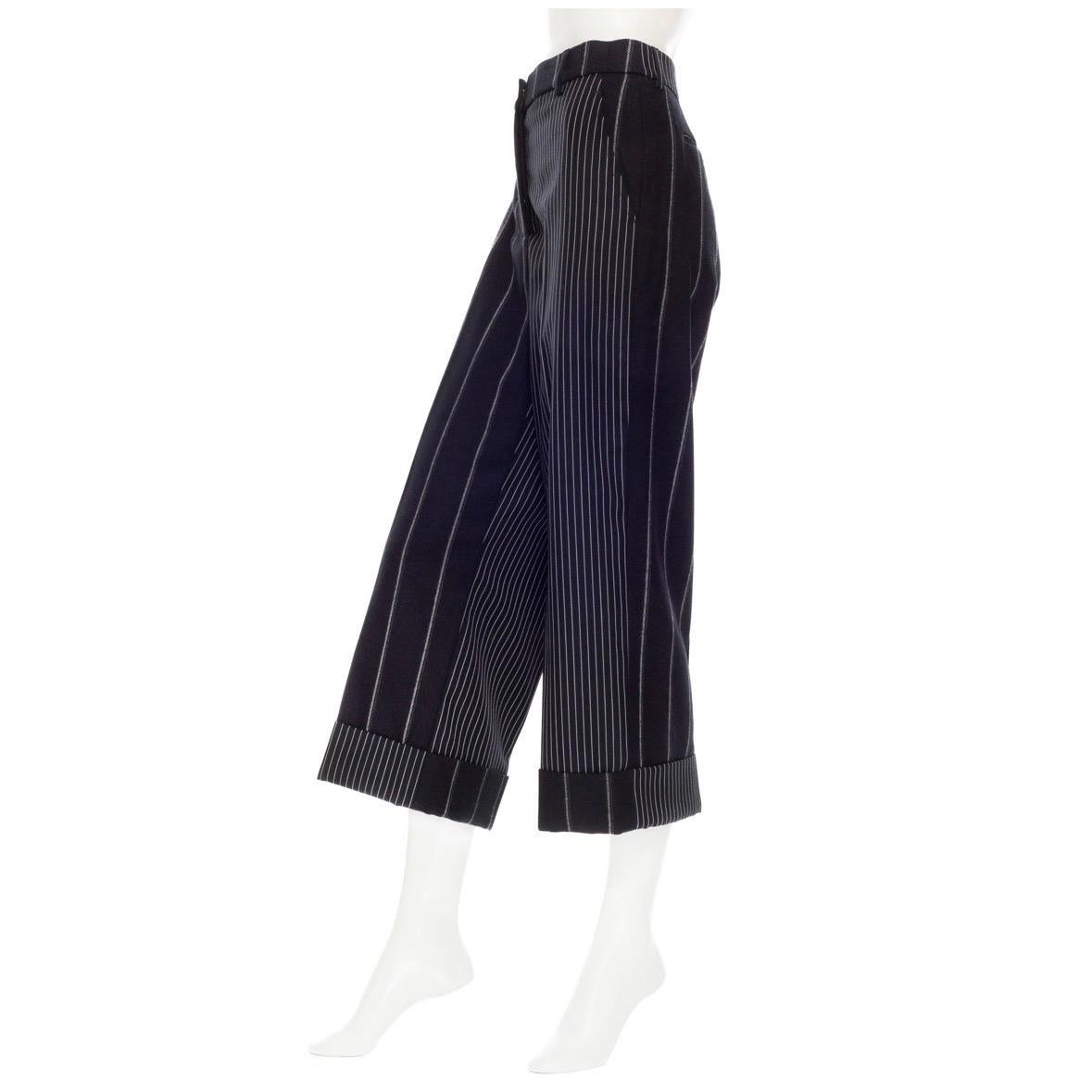 Thom Browne Navy Wool Pinstriped Jacket and Pants Suit For Sale 4