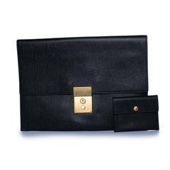 Thom Browne, bolso de mano de piel granulada con cartera