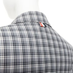 Chaqueta blazer de sastrería de THOM BROWNE, de lana a cuadros multicolor con forro de seda, talla IT40 S