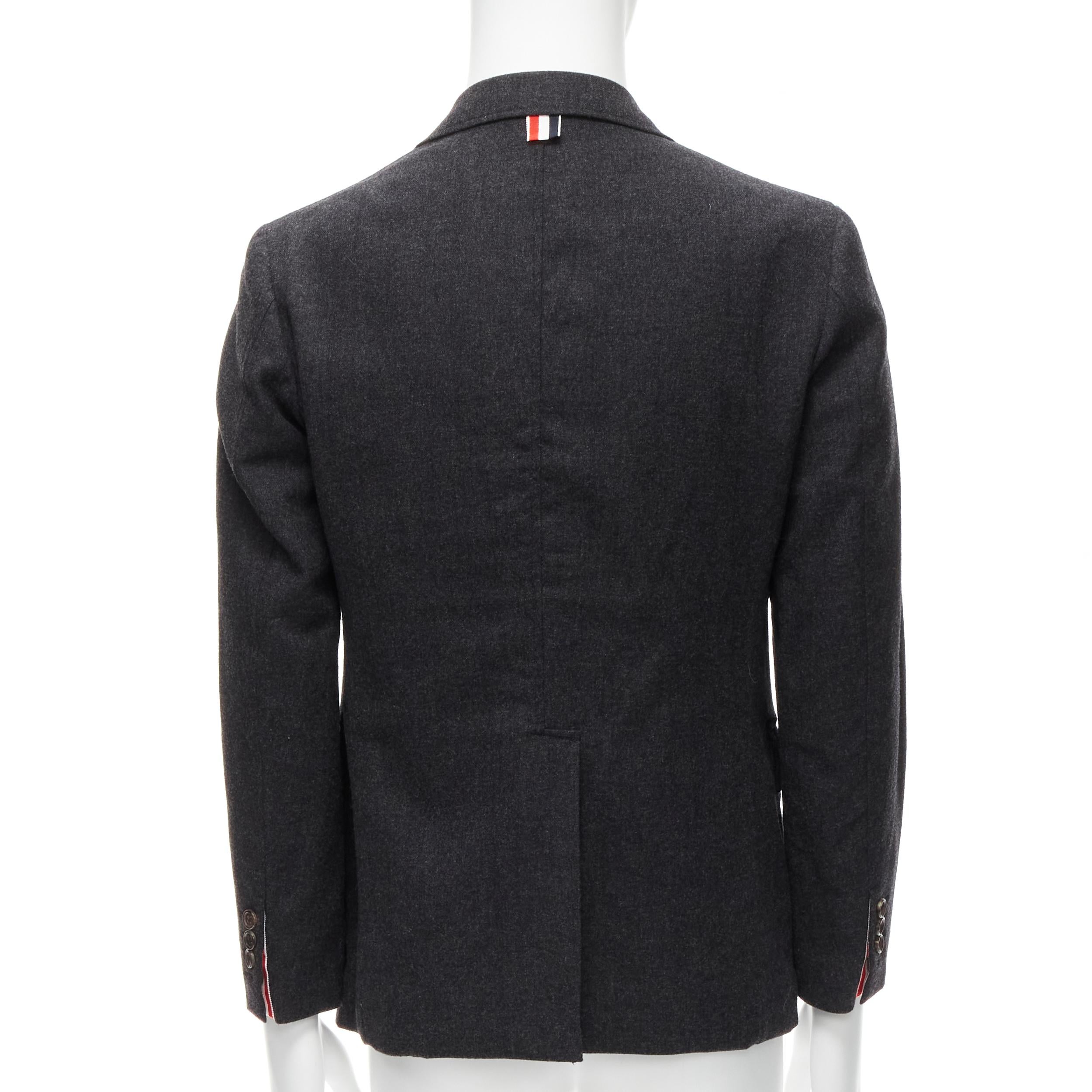 THOM BROWNE signature tag wool cashmere military pocket blazer JP1 S 2