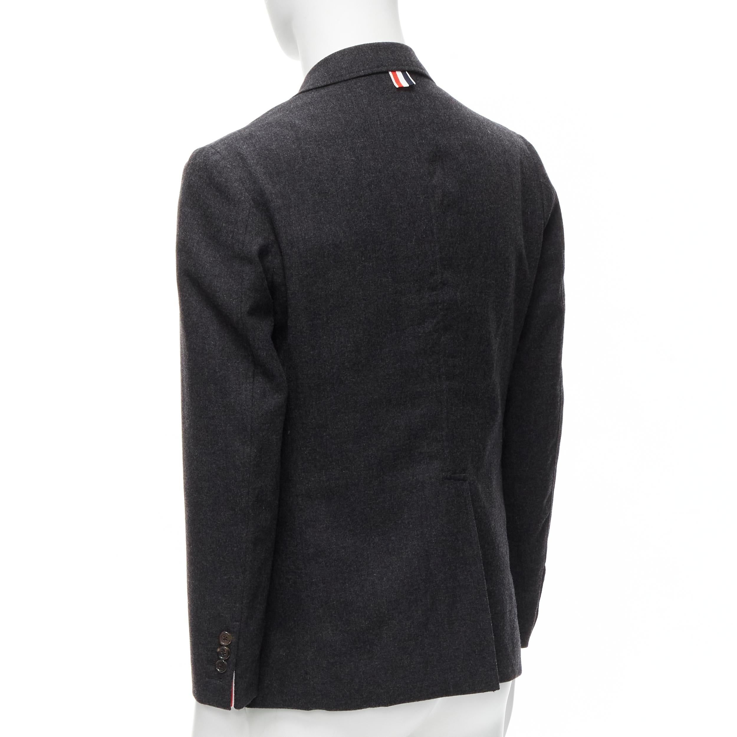 THOM BROWNE signature tag wool cashmere military pocket blazer JP1 S 3