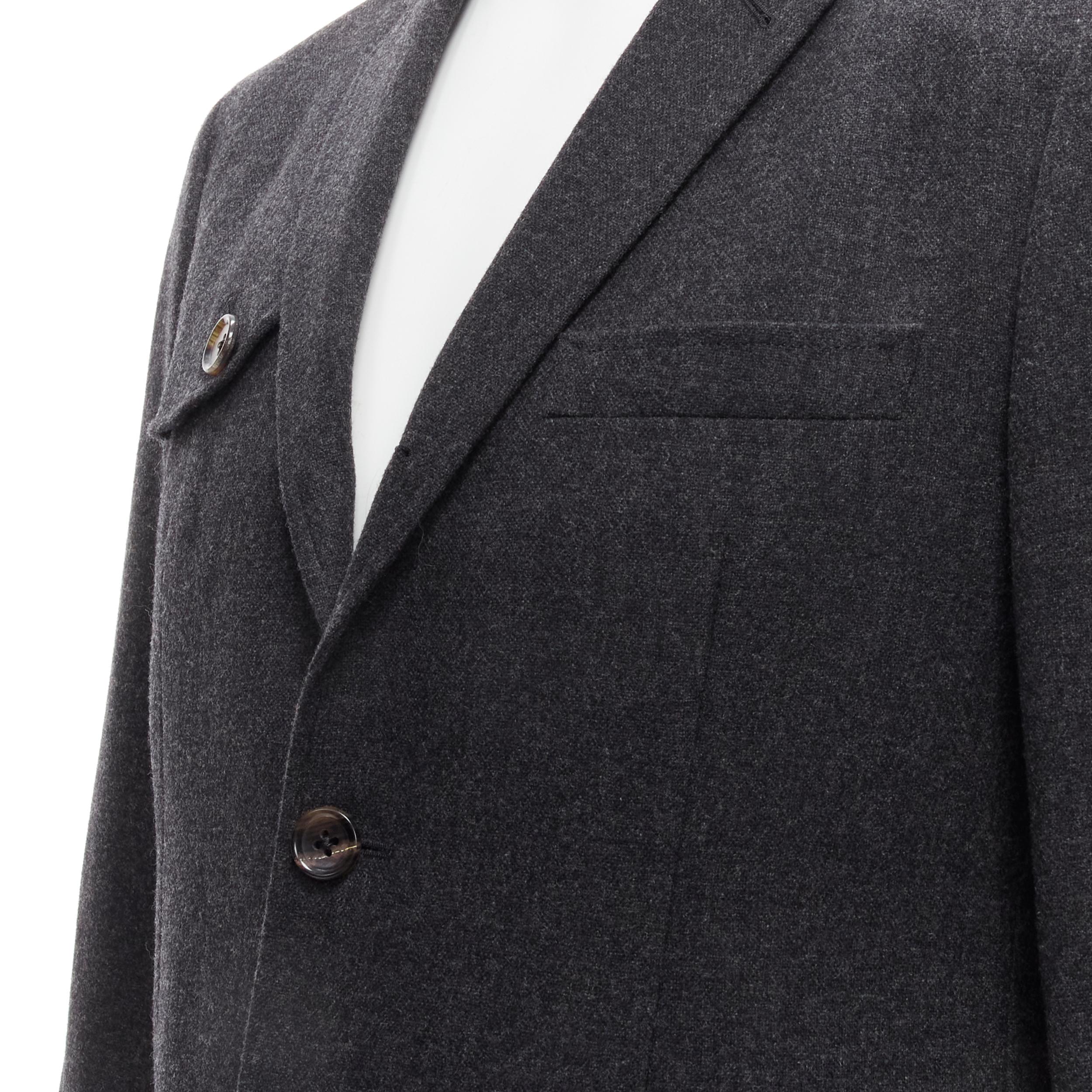 THOM BROWNE signature tag wool cashmere military pocket blazer JP1 S 4