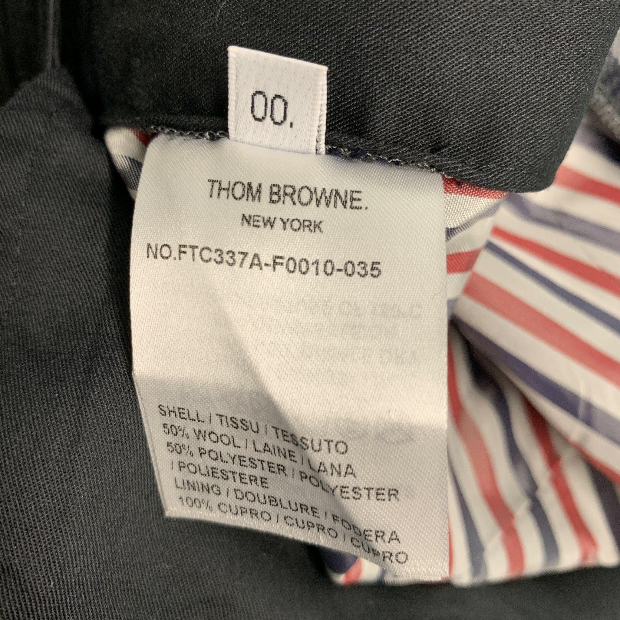 THOM BROWNE Size 0 Grey Black Wool  Polyester Plaid High Waisted Dress Pants For Sale 2