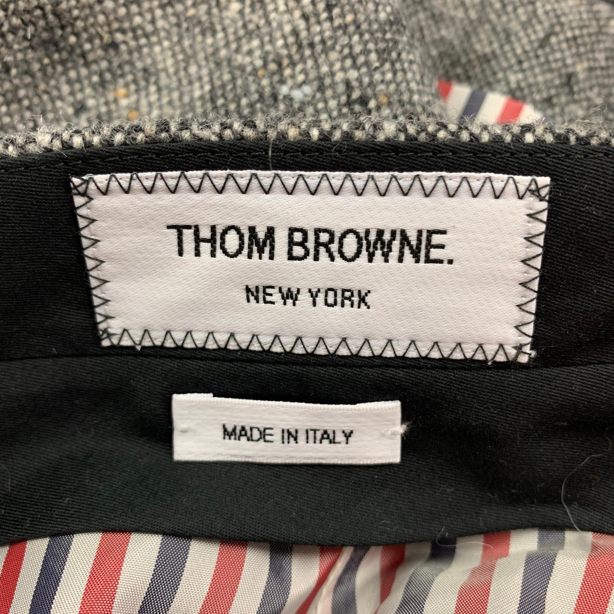 THOM BROWNE Size 0 Grey Merino Wool Mohair Mini Skirt 1