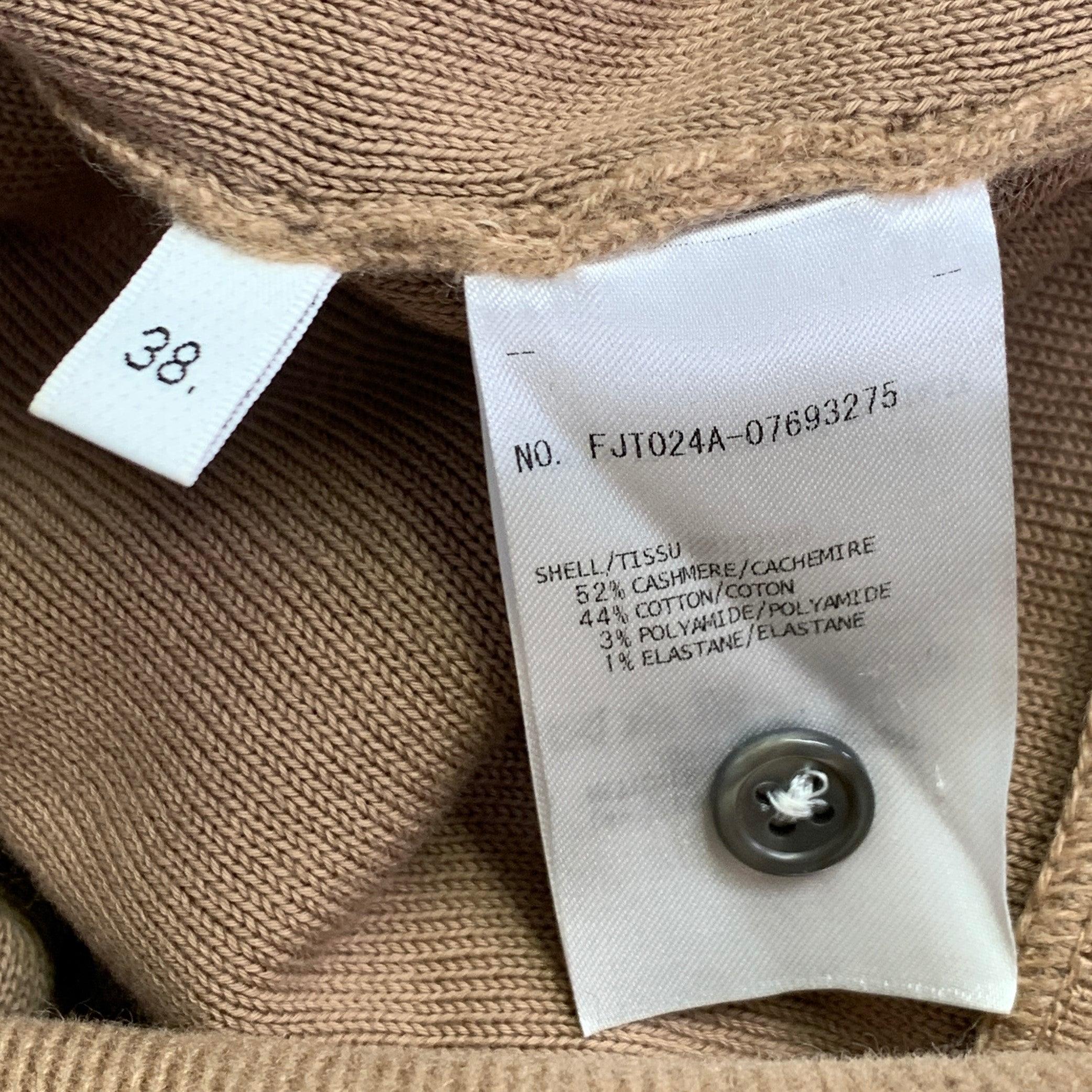 THOM BROWNE Size 2 Brown Cream Cashmere Blend Stripe Crew Neck Sweater For Sale 4
