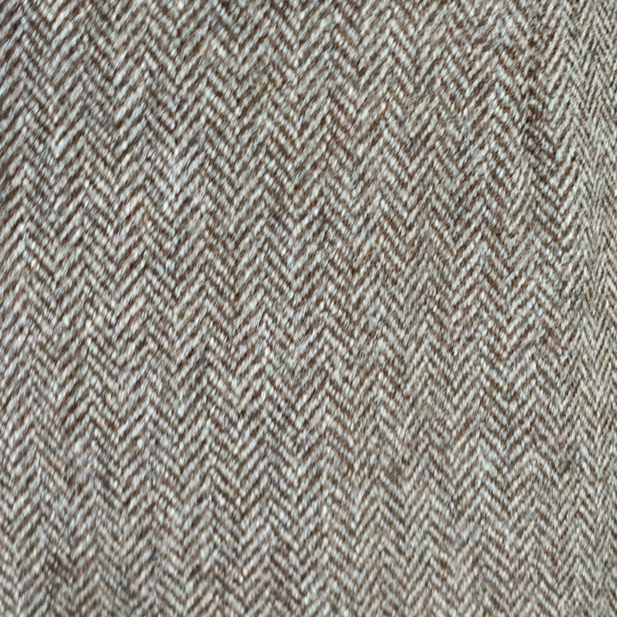 THOM BROWNE dress pants
in a brown and olive green wool fabric featuring herringbone pattern, cufffed flat front style, back cinch, and button fly closure. Made in Italy.Excellent Pre-Owned Condition. 

Marked:   38 

Measurements: 
  Waist: 28