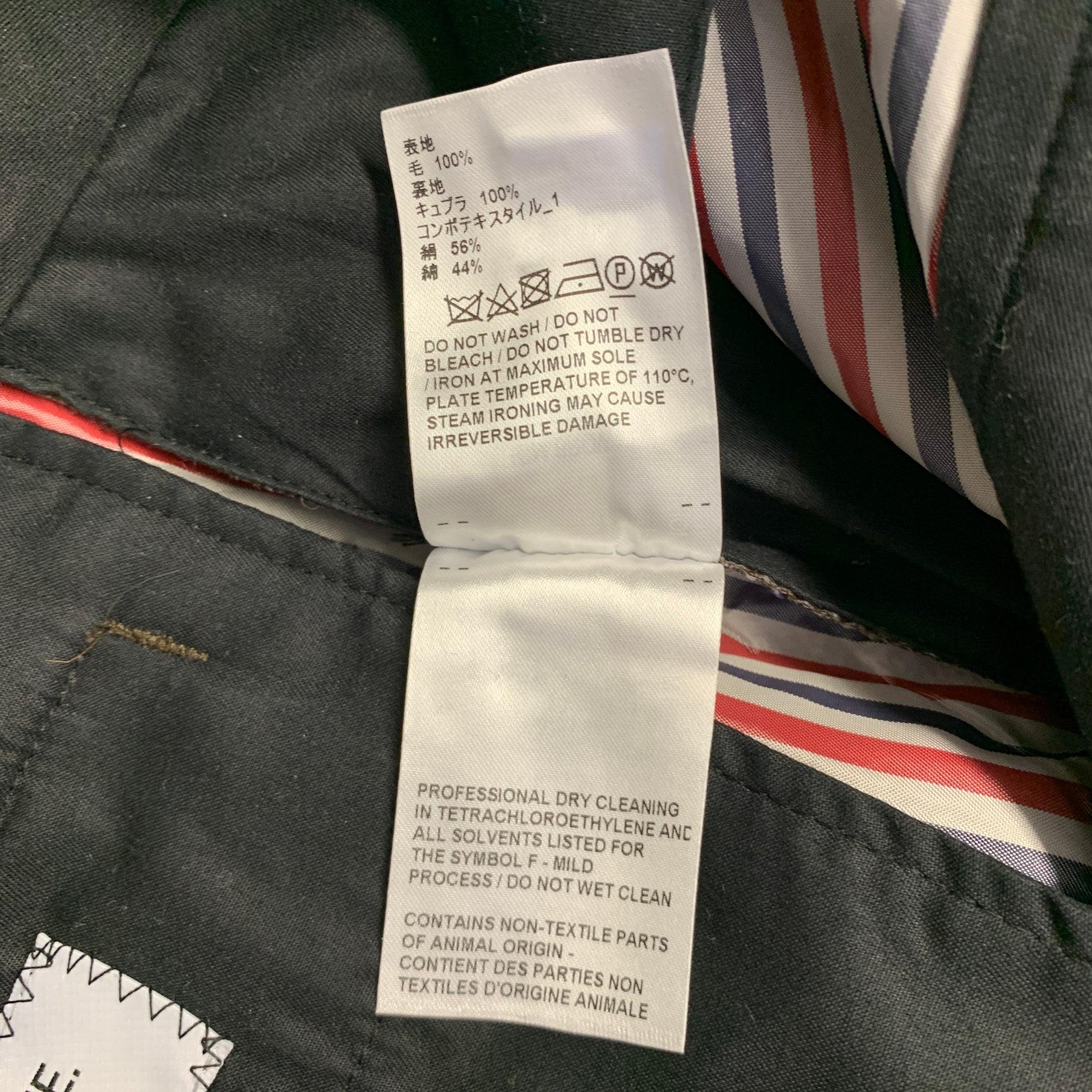 THOM BROWNE Size 2 Brown Olive Wool Herringbone Flat Front Dress Pants For Sale 3