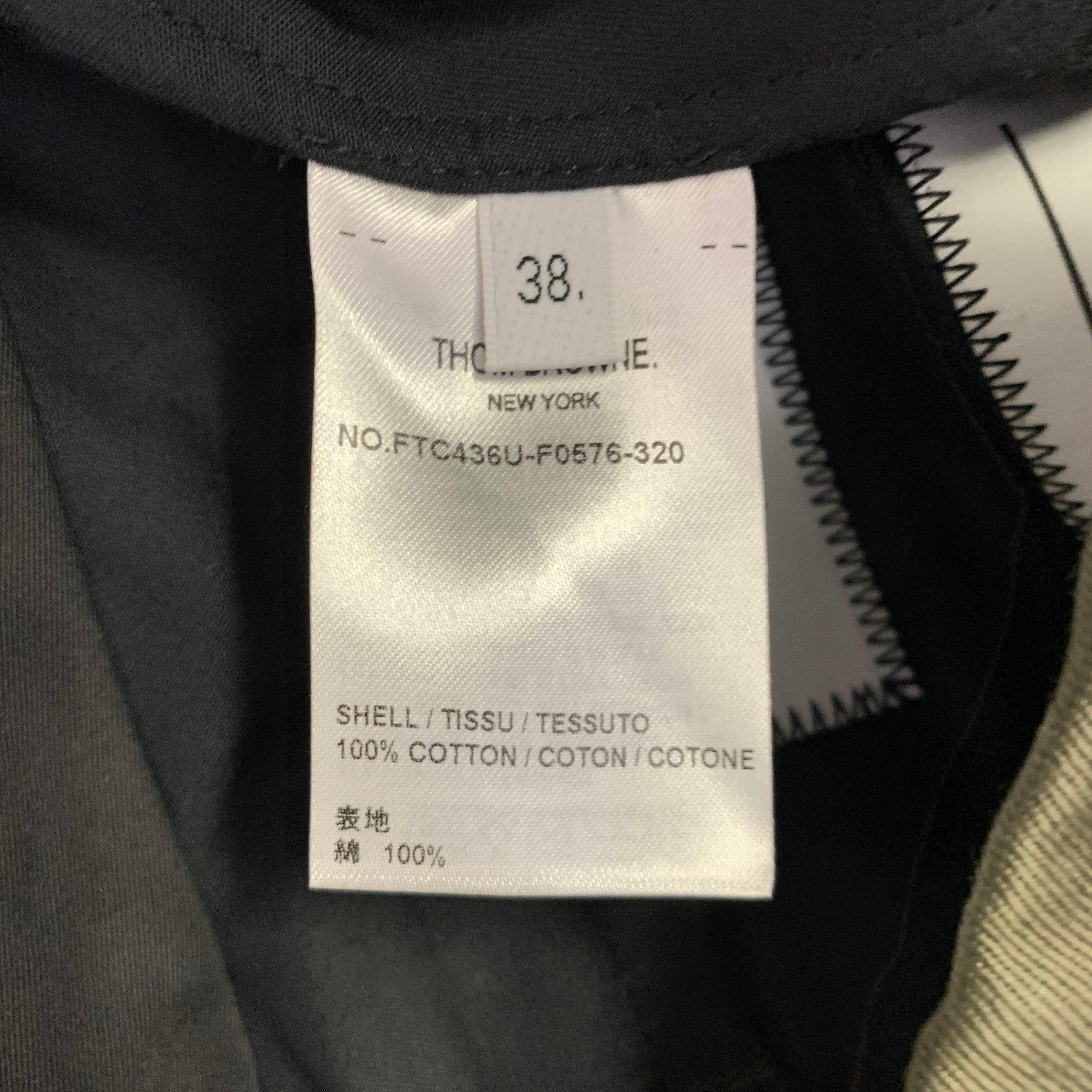 Women's THOM BROWNE Size 2 Green Cotton Cuffed Shorts For Sale
