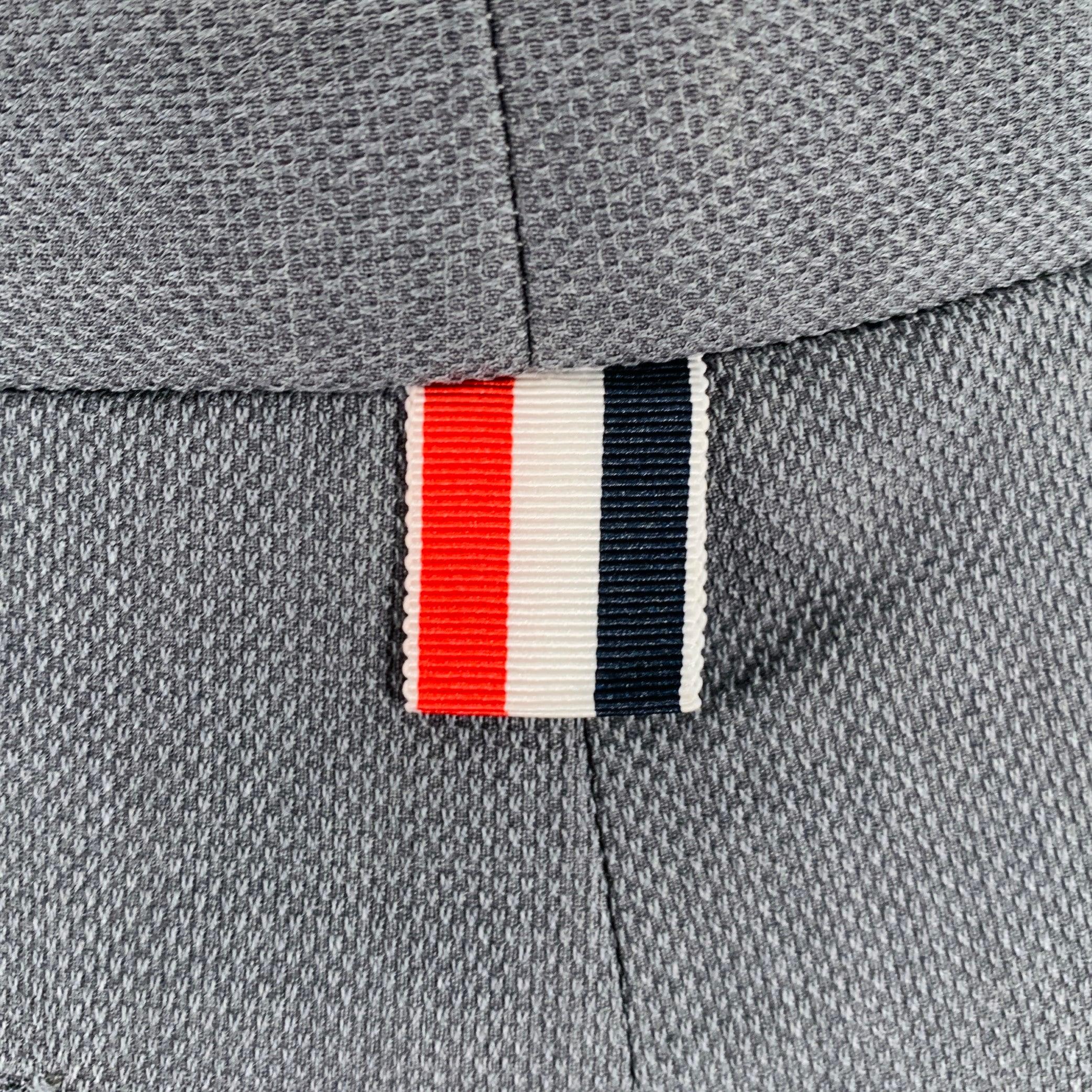 THOM BROWNE Größe 2 Graues Kleid mit strukturierter flacher Vorderseite aus Wolle Damen im Angebot