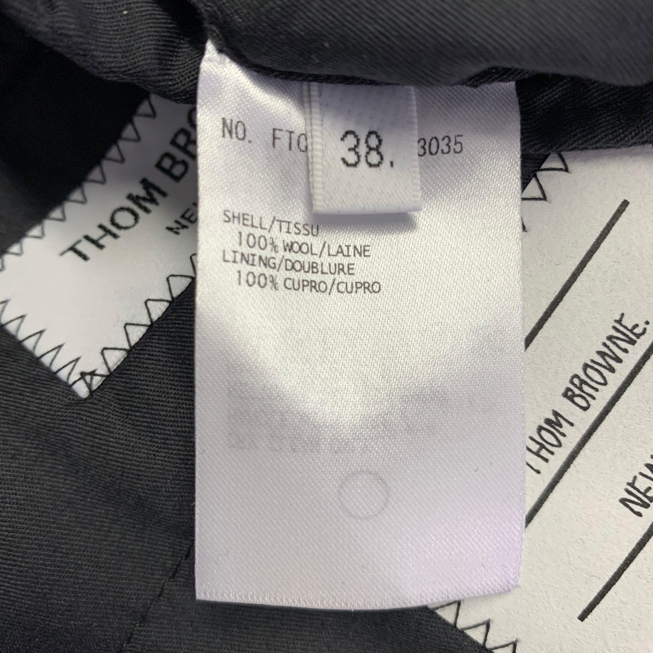 THOM BROWNE Size 2 Grey Wool Textured Flat Front Dress Pants For Sale 1