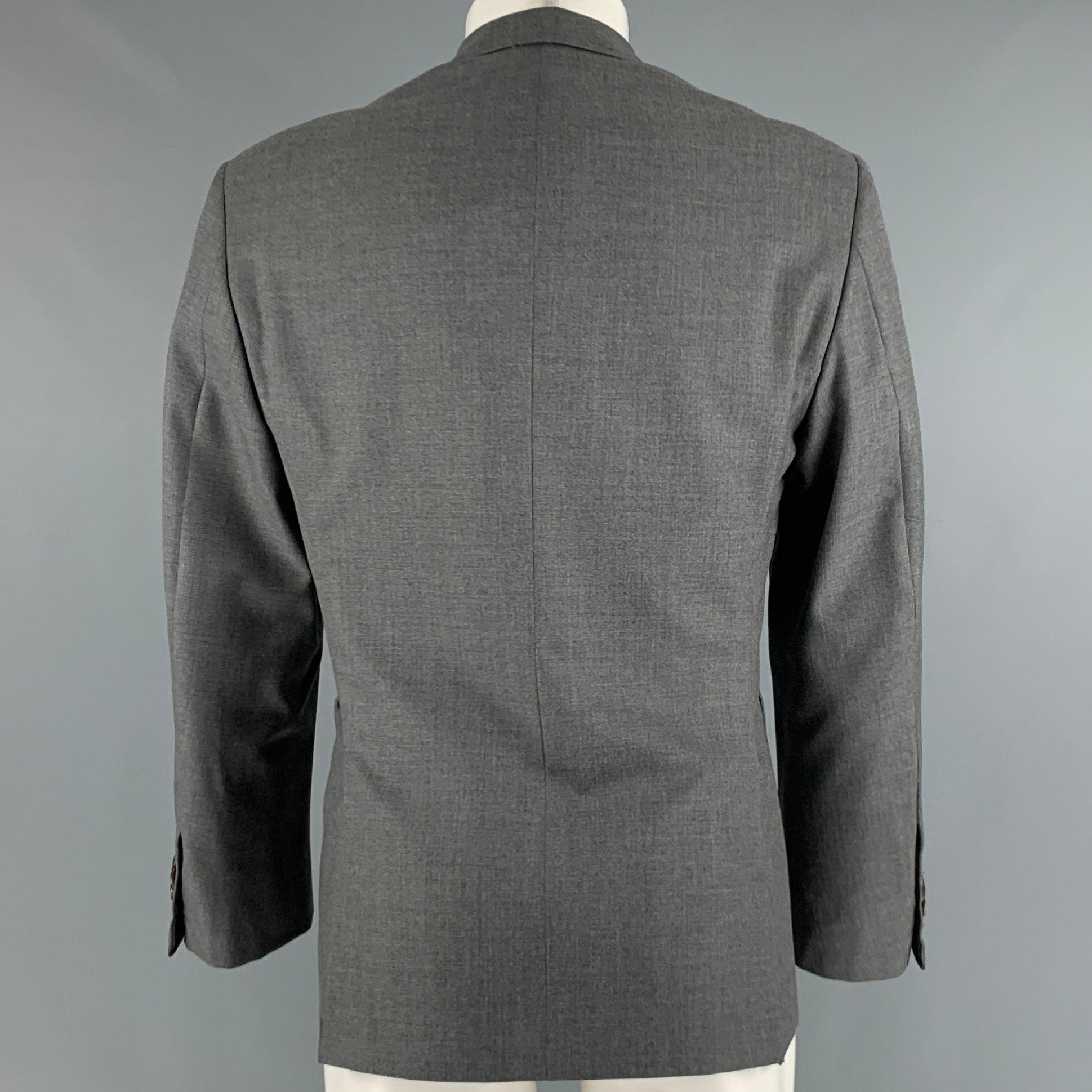 THOM BROWNE Talla 40 Abrigo de deporte de 3 botones de tweed gris Gris en venta