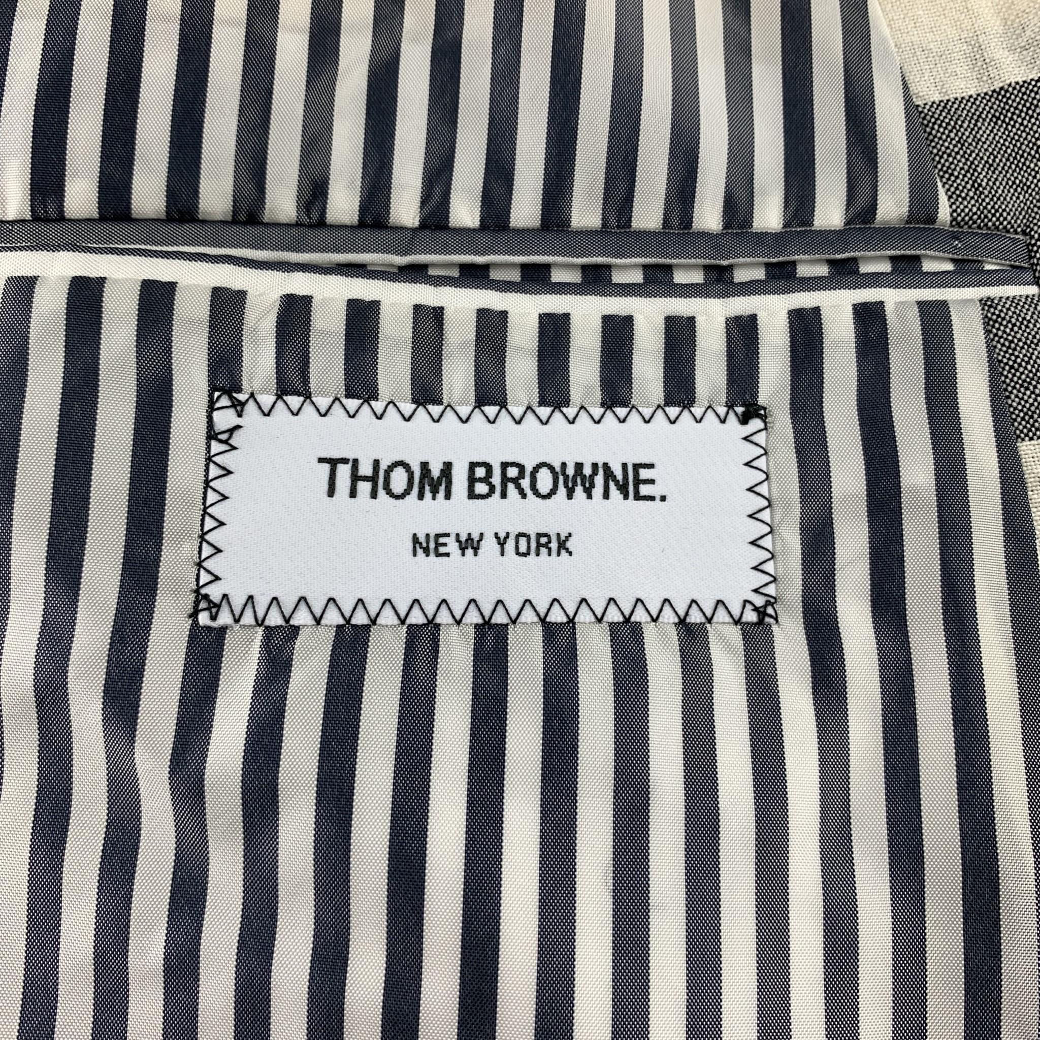 THOM BROWNE Size 40 Regular Black & Beige Checkered Wool Blend Sport Coat 3