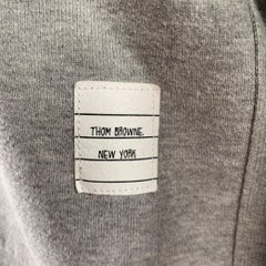THOM BROWNE Size L Grey Red White Blue Cotton Stripe Cropped Pullover