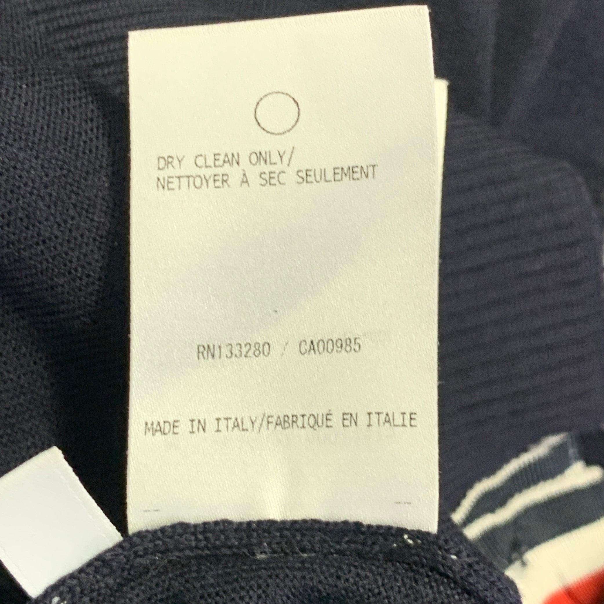 THOM BROWNE Size L Navy White Stripe Merino Wool Pullover (Pull en laine mérinos à rayures) en vente 6
