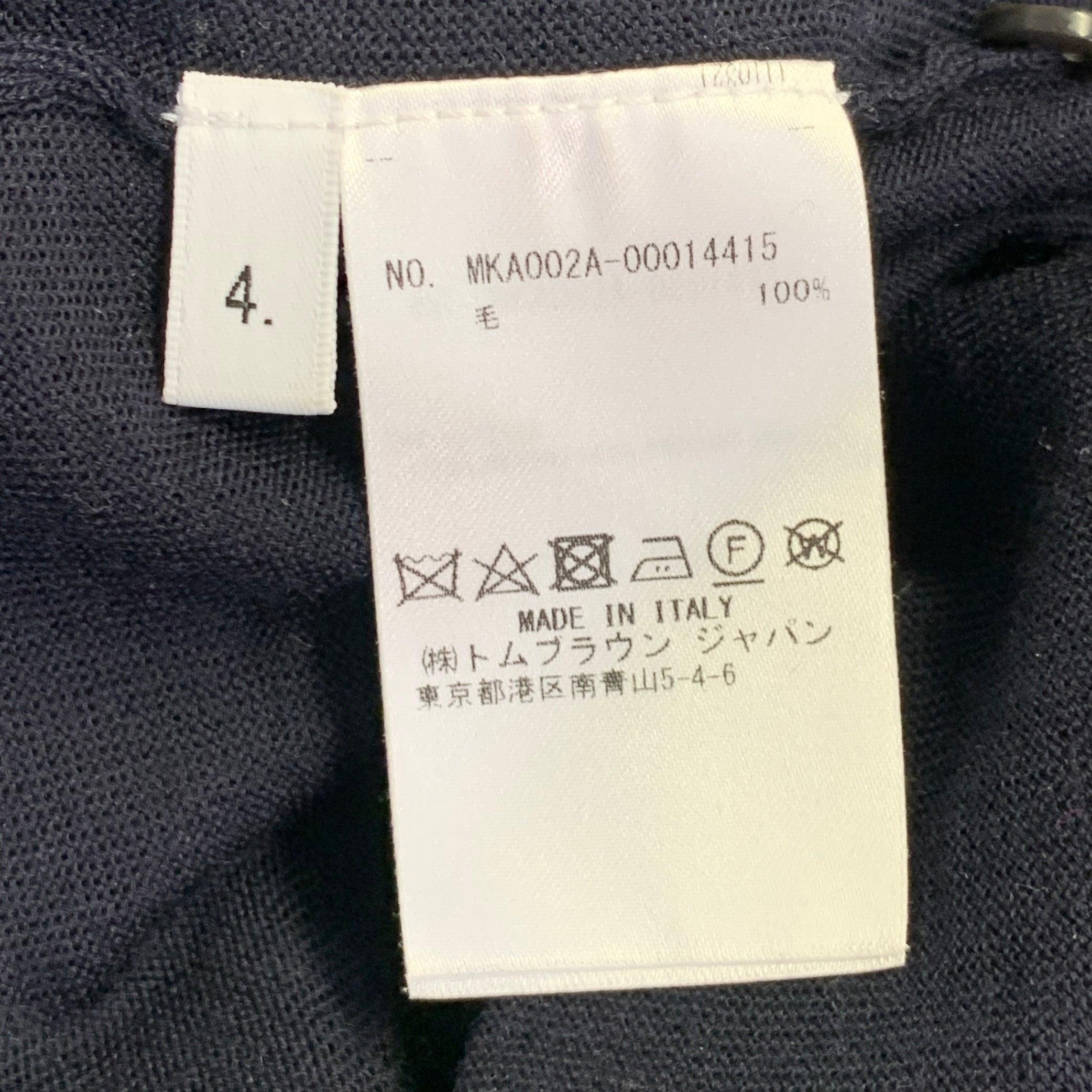 THOM BROWNE Size L Navy White Stripe Merino Wool Pullover (Pull en laine mérinos à rayures) en vente 4