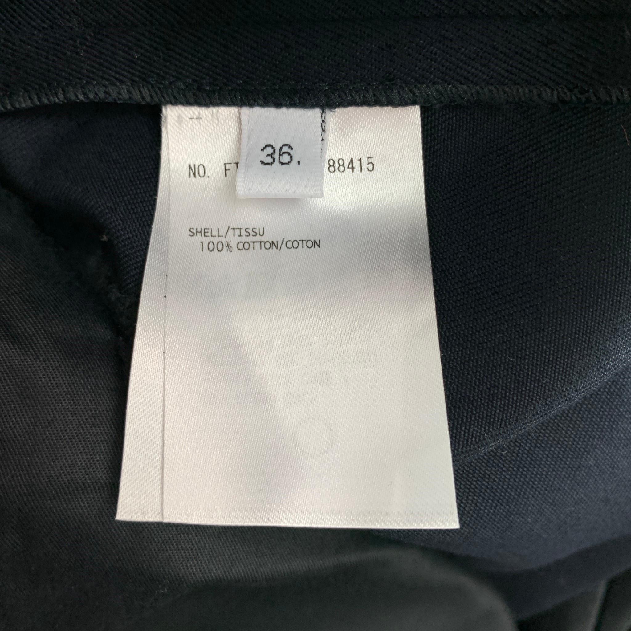 THOM BROWNE Size S Navy Cotton Cropped Casual Pants In Excellent Condition In San Francisco, CA