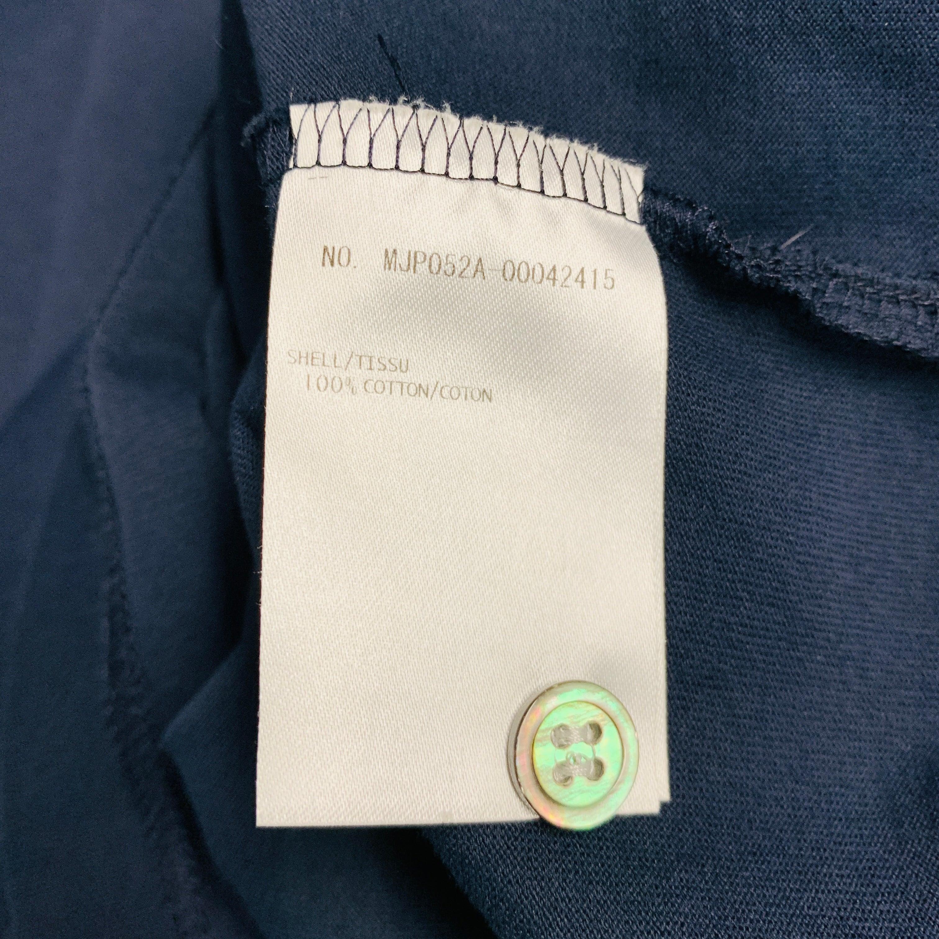 THOM BROWNE Size XL Navy Cotton Long placket Polo For Sale 2