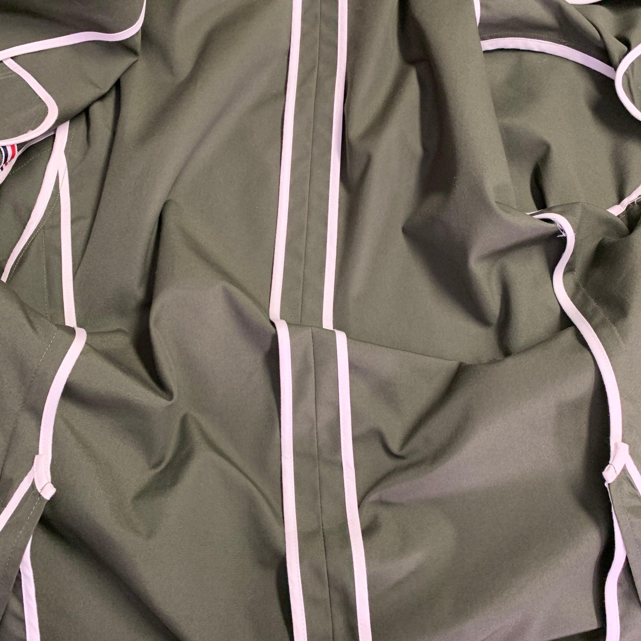 THOM BROWNE Size XS Green Olive Notch Lapel Jacket For Sale 3