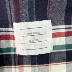 THOM BROWNE Size XS Multi Color Plaid Cotton One Pocket Long Sleeve Shirt